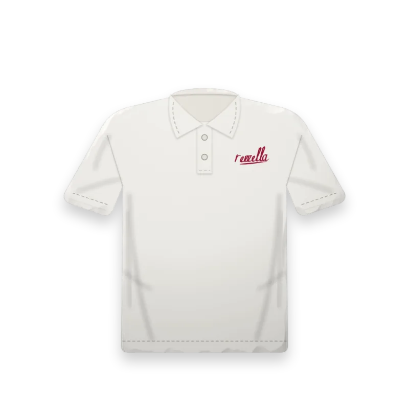 The men’s Court Polo in White, a short sleeve polo with a two button placket