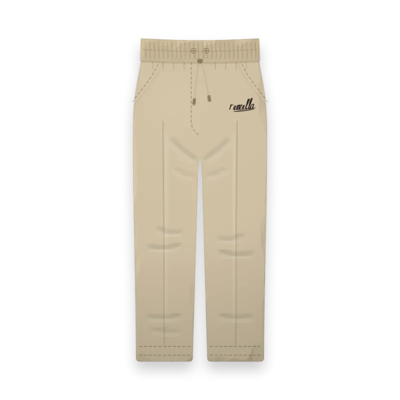 The men’s Drawstring Trousers in Sand, relaxed straight leg trousers with a drawstring waist, slant pockets and a cropped ankle length