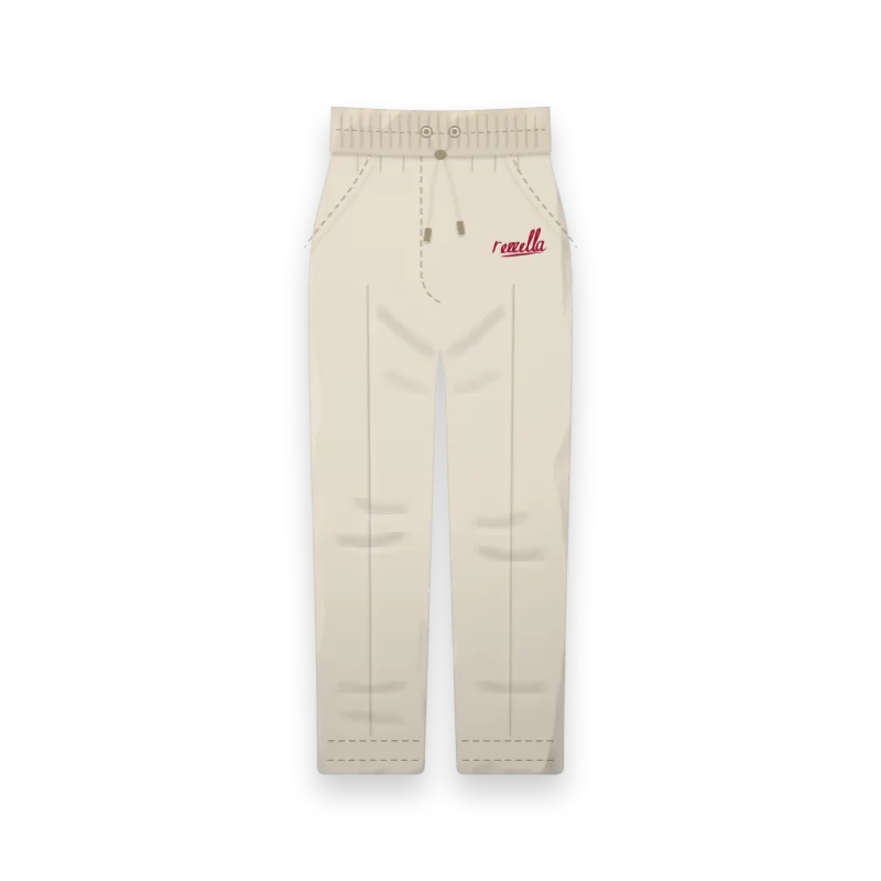The women’s Drawstring Trousers in Ecru, relaxed straight leg trousers with a drawstring waist, slant pockets and a cropped ankle length