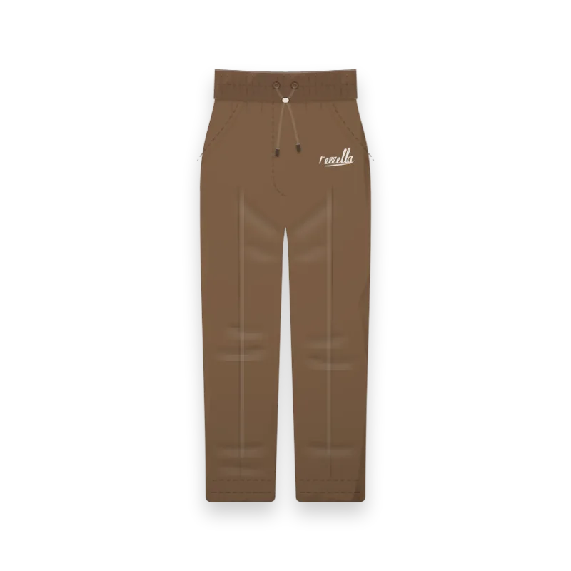 The women’s Drawstring Trousers in Tobacco, relaxed straight leg trousers with a drawstring waist, slant pockets and a cropped ankle length
