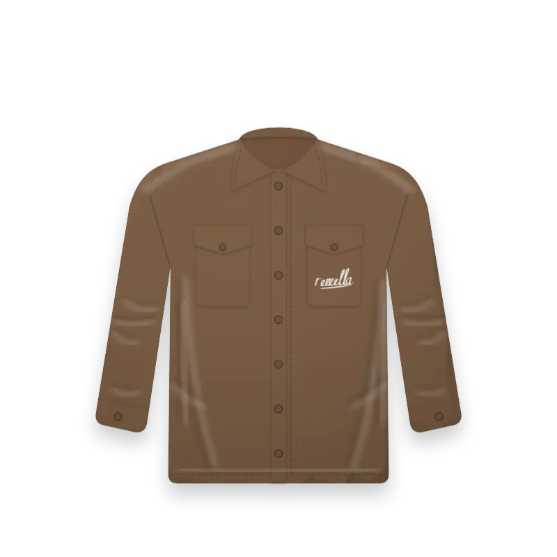 The Light Overshirt in Tobacco, a light overshirt with a point collar, two chest pockets and buttoned cuffs