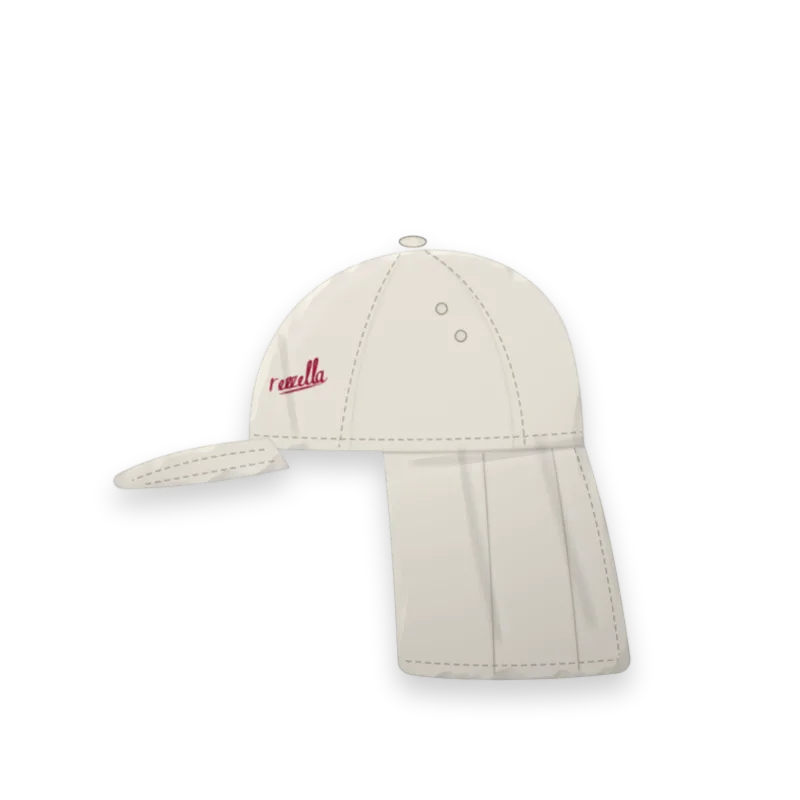 The Sun Cap with a neck flap, in Bone