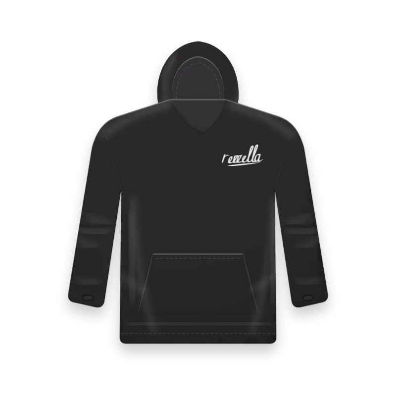 The Sun Hoodie in Black, a light boxy hoodie with a deep hood, thumbholes and a kangaroo pocket