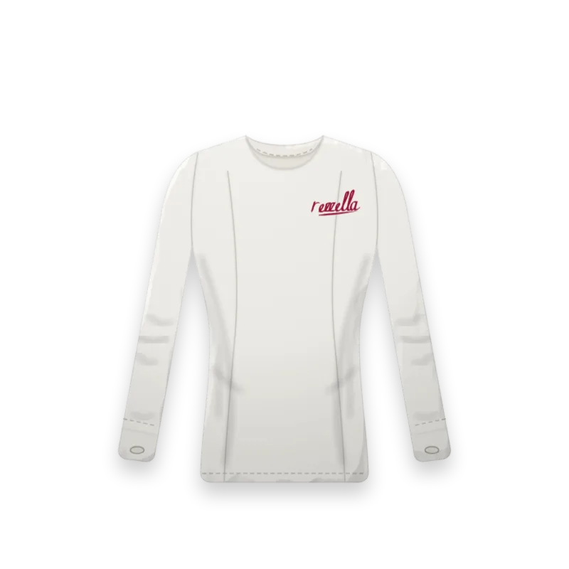 The men’s Sun Long Sleeve in White, a long sleeve training top with a crew neck