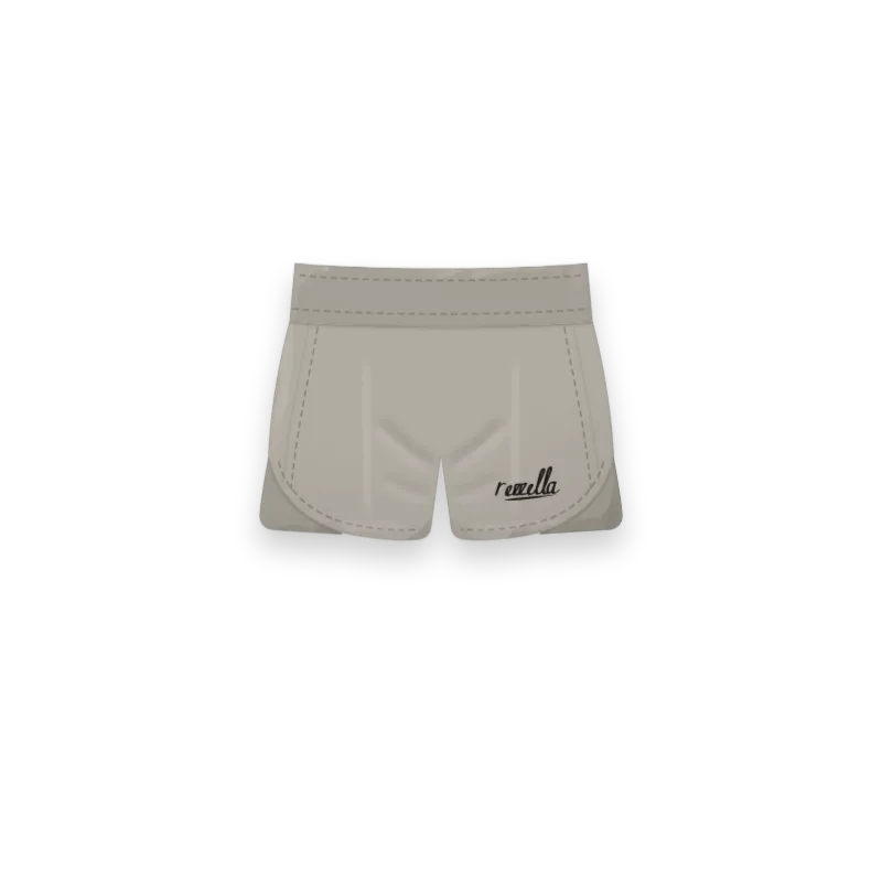 The women’s Sun Shorts in Stone, training shorts with a wide waistband