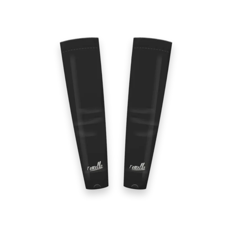 A pair of Sun Sleeves in Black, stretch sleeves with a grip band and a thumb loop