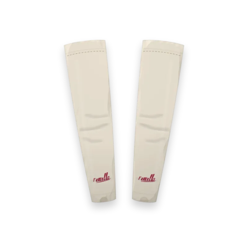 A pair of Sun Sleeves in Ecru, stretch sleeves with a grip band and a thumb loop