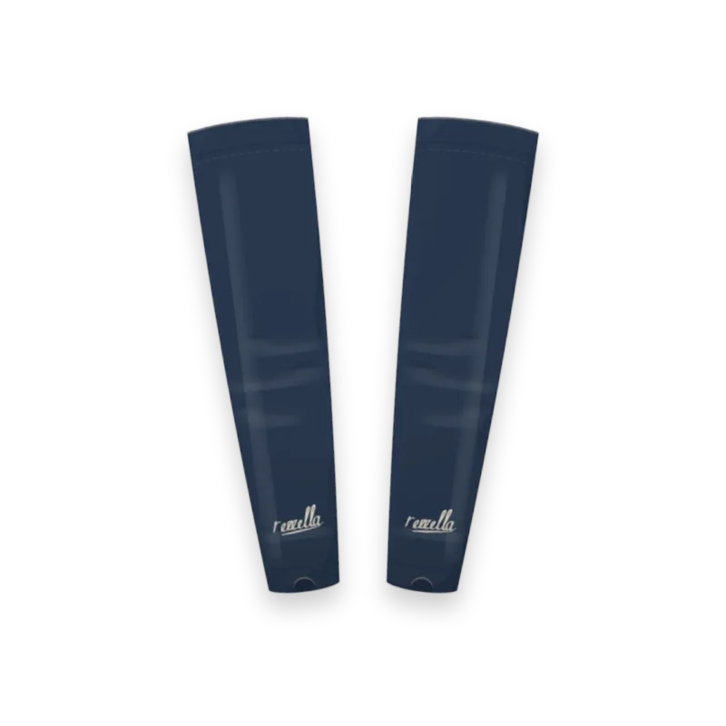 A pair of Sun Sleeves in Navy, stretch sleeves with a grip band and a thumb loop