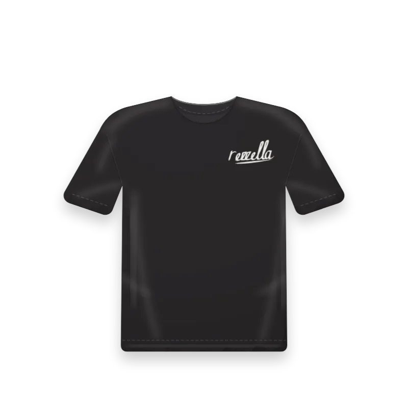 The men’s Sun Tee in Black, a boxy tee with a dropped shoulder and a length to the hip