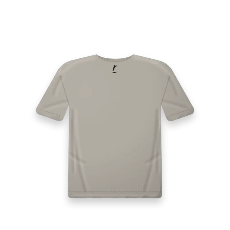 The men’s Sun Tee in Stone, from the back