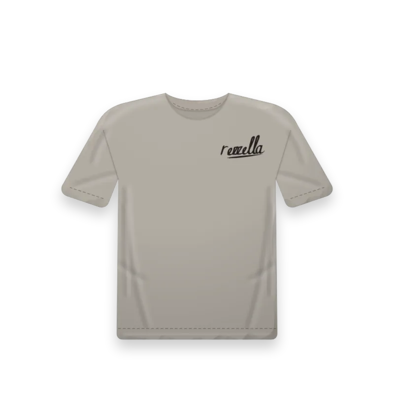 The men’s Sun Tee in Stone, a boxy tee with a dropped shoulder and a length to the hip