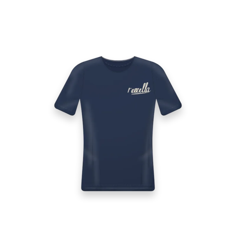 The women’s Sun Tee in Navy, slightly fitted with a set in shoulder