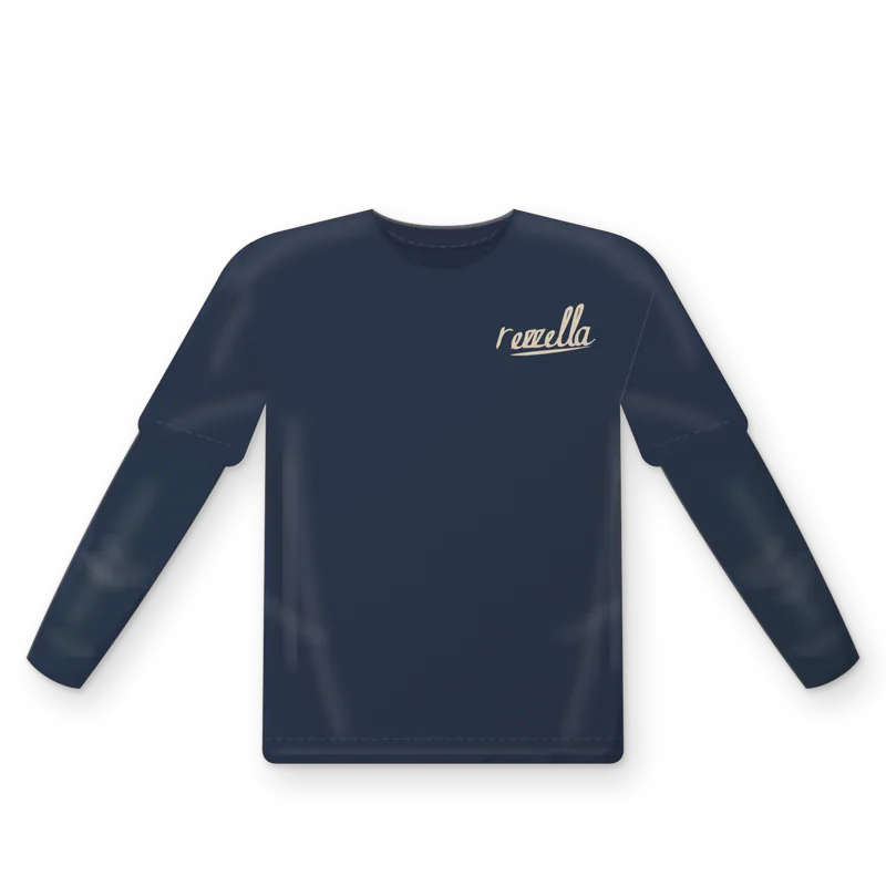 The Sunset in Navy: the men’s Sun Tee worn with Sun Sleeves in Navy