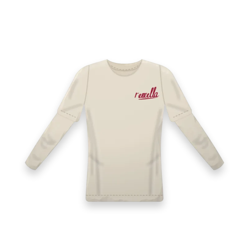 The Sunset: the women’s Sun Tee in Ecru with Sun Sleeves in Ecru under the sleeve hem